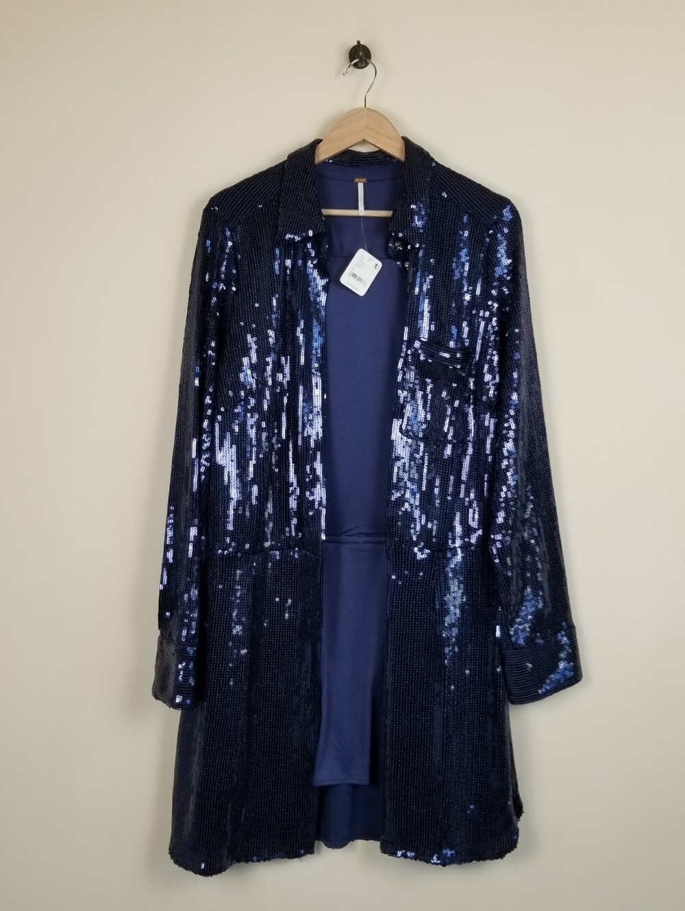 Free People Sophie Sequin Mini Dress Shirtdress Size XL - Picture 3 of 9